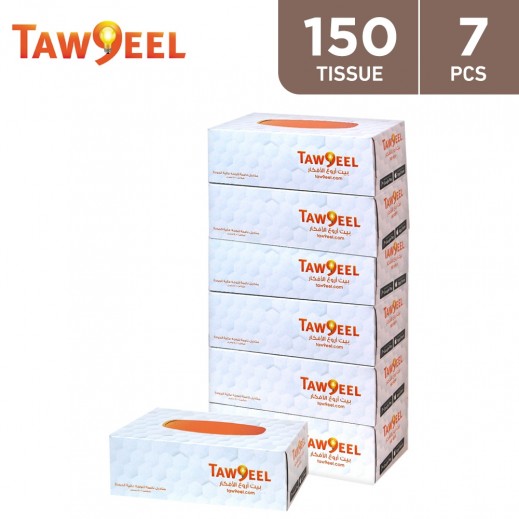 Taw9eel Essentials Facial Tissues 150 x 2 Ply (7 Boxes) - delivered by Taw9eel Fast