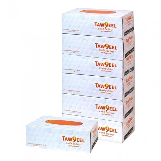2 Ply Facial Tissues 150 Sheets 7 Boxes By Taw9eel Essentials