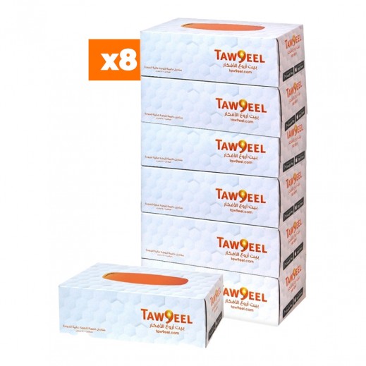 2 Ply Facial Tissues 7 x 150 Sheets 8 Packs By Taw9eel Essentials