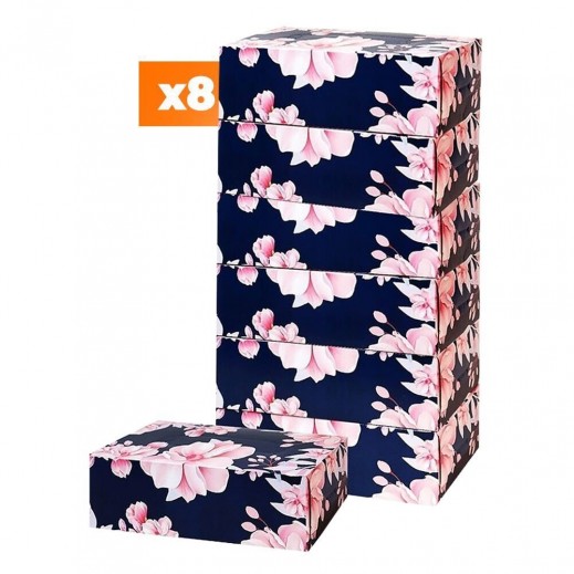 2 Ply Flower Design Facial Tissues 7 x 150 Sheets 8 Packs By Taw9eel Essentials
