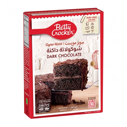 Betty Crocker Super Moist Dark Chocolate Cake Mix 510 g - delivered by Taw9eel Fast