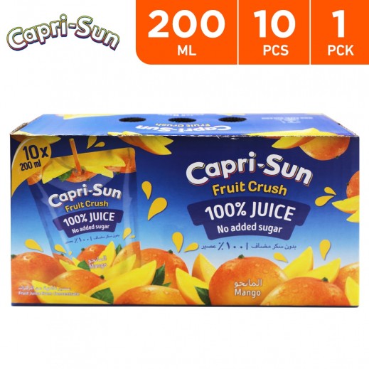 Capri Sun No Added Sugar 100% Fruit Crush Mango Juice 10 x 200 ml - delivered by Taw9eel Fast