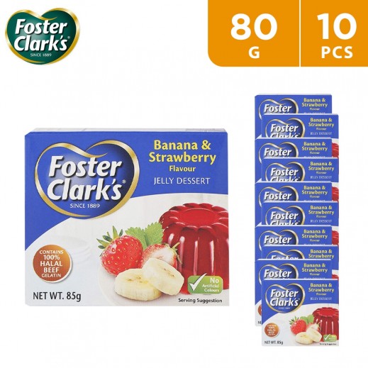 Foster Clark's Banana & Strawberry Jelly 10×80 g