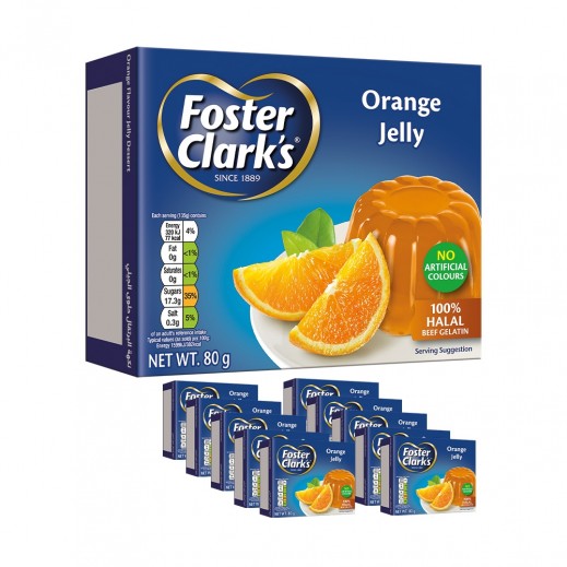 Foster Clark's Orange Jelly 10×80 g - delivered by Taw9eel Fast