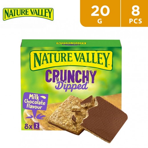 Nature Valley Crunchy Dipped Milk Choco 8 X 20 g - delivered by Taw9eel Fast