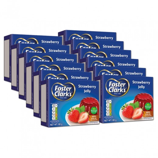 Foster Clark's Jelly Dessert Strawberry 12 x 80 g - delivered by Taw9eel Fast