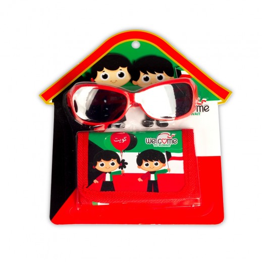 National Day Sunglasses + Wallet 3 Pieces - delivered by Taw9eel Fast