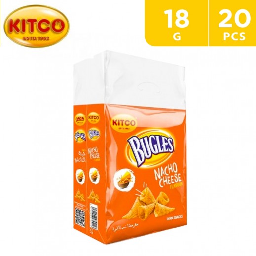 Kitco Corn Snacks Bugles Nacho Cheese Bag 20 x 18 g - delivered by Taw9eel Fast