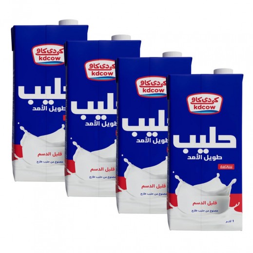 Kdcow Long Life Low Fat Milk 4 x 1 L - delivered by Taw9eel Fast