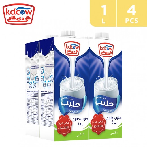 Kdcow UHT Lactose Free Milk 4 x 1 L - delivered by Taw9eel Fast
