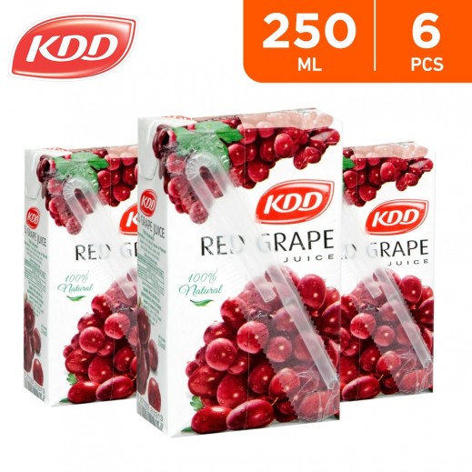 KDD Red Grape Juice 6 x 250 ml - delivered by Taw9eel Fast