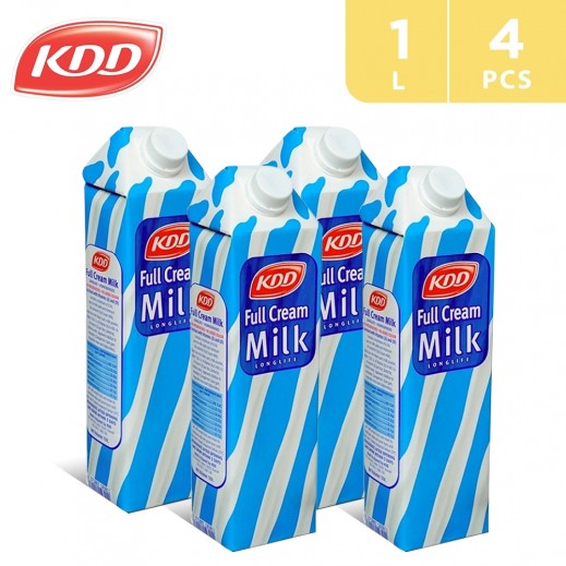 KDD Long Life Full Cream Milk 4 x 1 L - delivered by Taw9eel Fast