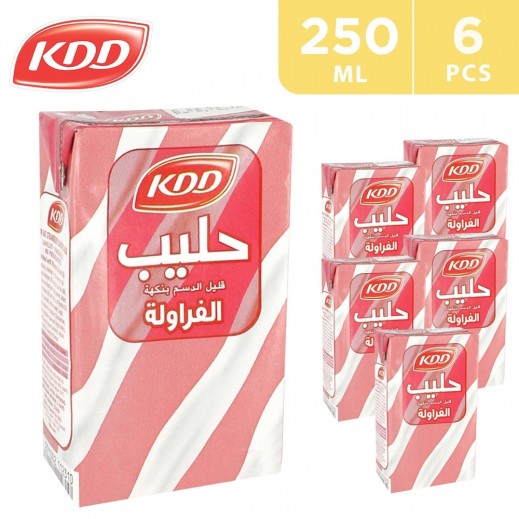 KDD Strawberry Flavour Milk 250 ml - delivered by Taw9eel Fast