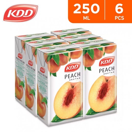 KDD Peach Nectar Juice 6 x 250 ml - delivered by Taw9eel Fast