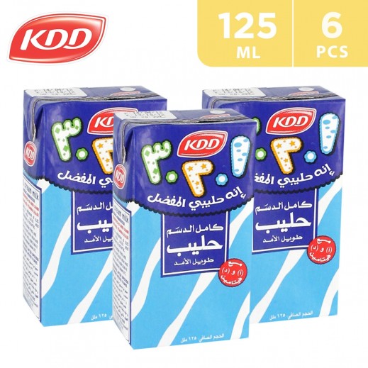 KDD Long Life Full Cream Milk 6x125 ml - delivered by Taw9eel Fast