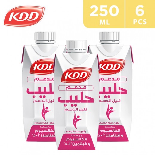 KDD Low Fat Calcium and Vitamins Fortified Milk Drink 6 x 250 ml - delivered by Taw9eel Fast