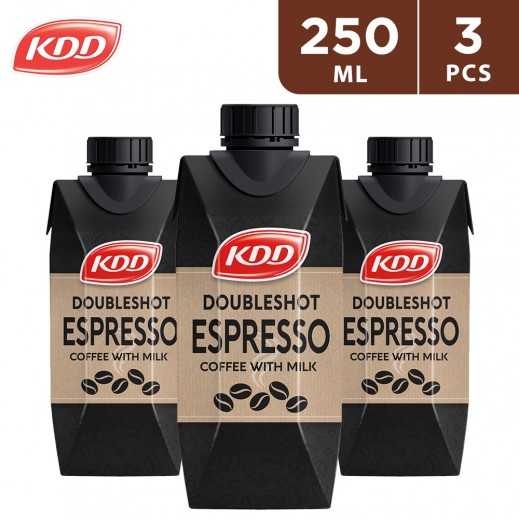 KDD Doubleshot Espresso Coffee With Milk 3 x 250 ml - delivered by Taw9eel Fast