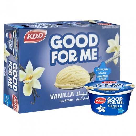 KDD Good For Me Sugar Free Vanilla Ice Cream Cup 167 ml (5 + 1 Free) - delivered by Taw9eel Fast