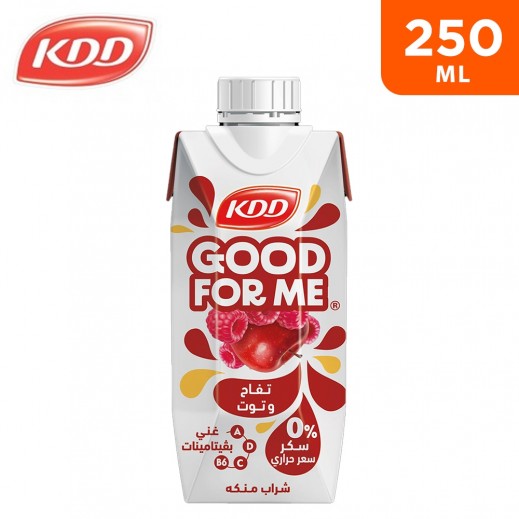 KDD No Sugar Added Good For Me Apple & Raspberry Flavored Juice 250 ml - delivered by Taw9eel Fast
