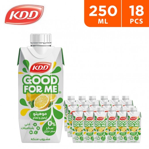 KDD No Sugar Added Good For Me Lemon & Mint Mojito Flavored Juice 18×250 ml