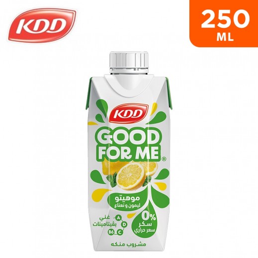 KDD No Sugar Added Good For Me Lemon & Mint Mojito Flavored Juice 250 ml - delivered by Taw9eel Fast