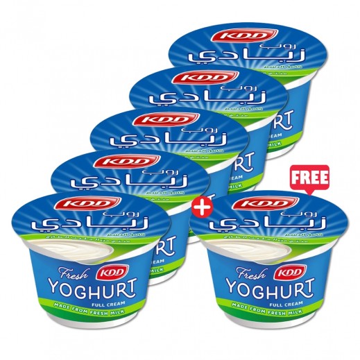 Kdd Yoghurt Fresh Full Cream 200 g (5 + 1 Free) - delivered by Taw9eel Fast