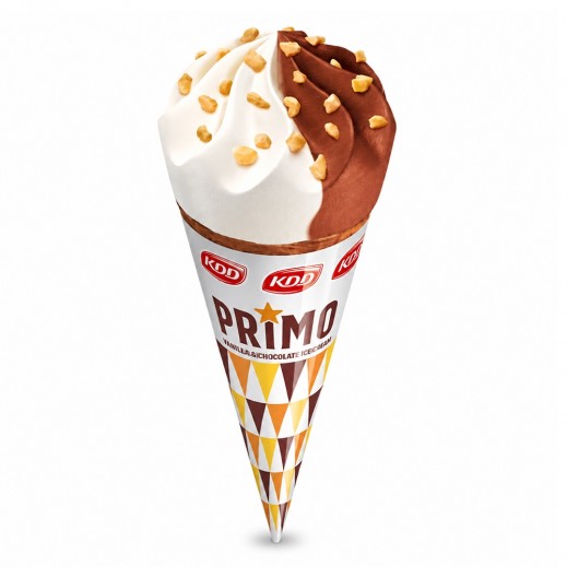 KDD Primo Vanilla Chocolate With Almond Cone Ice Cream 124ml