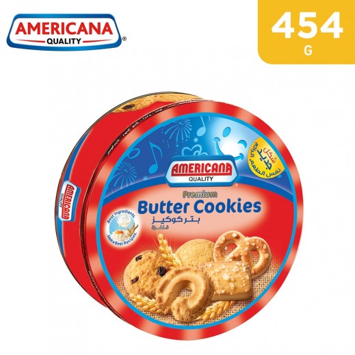 Americana Premium Butter Cookies Tin 454 g - Red - delivered by Taw9eel Fast