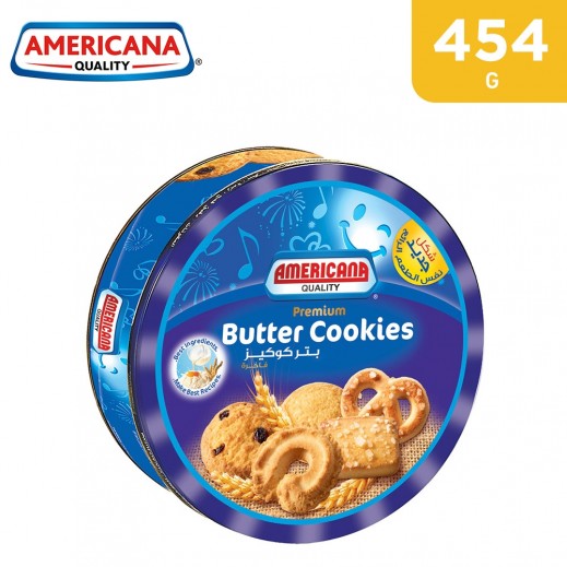 Americana Premium Butter Cookies Tin Blue 454 g - delivered by Taw9eel Fast