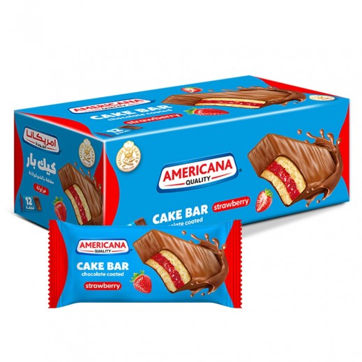 Americana Chocolate Coated Strawberry Cake Bar 12 x 35 g