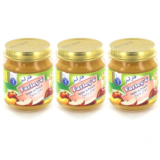 Farleys Apple & Peach Flavour Baby Food  (3pcs x 120g)