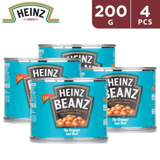 Heinz Baked Beans In Tomato Sauce (4 x 200 g) - delivered by Taw9eel Fast