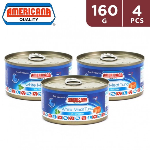 Americana White Tuna In Water 4 x 160 g - delivered by Taw9eel Fast
