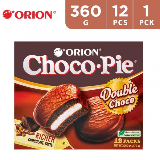 Orion Choco Pie Double Choco Cake 360 g (12 Pieces) - delivered by Taw9eel Fast