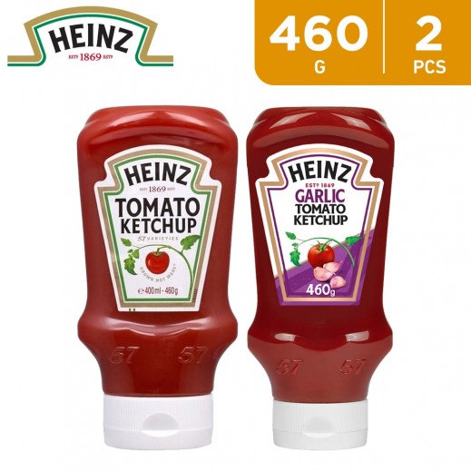 Heinz Tomato Ketchup 460 g + Heinz Tomato Ketchup Garlic 460 g