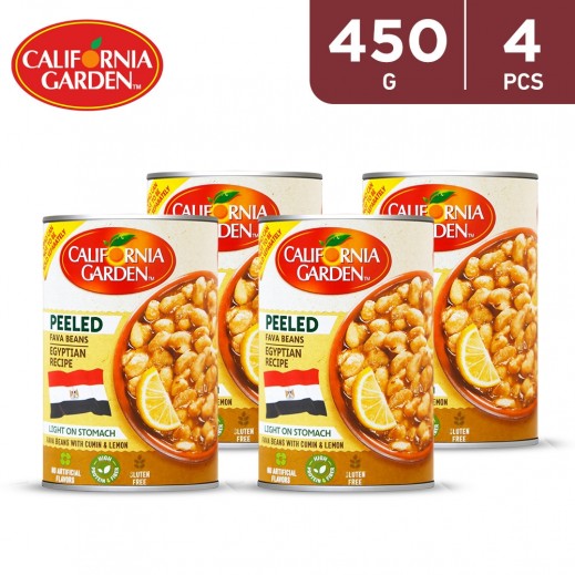 California Garden Peeled Fava Beans Egyptian Recipe Can 4 x 450 g - delivered by Taw9eel Fast