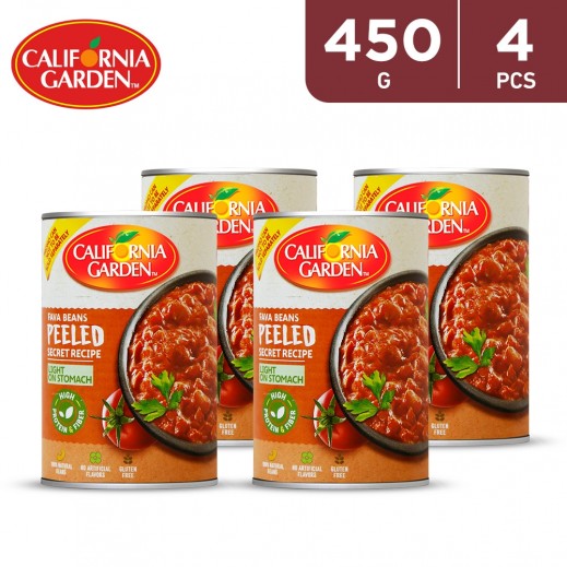 California Garden Peeled Fava Beans Can 4 x 450 g (Family Pack) - delivered by Taw9eel Fast