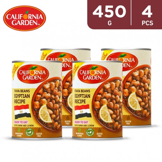 California Garden Fava Beans Egyptian Recipe Can 4 x 450 g - delivered by Taw9eel Fast