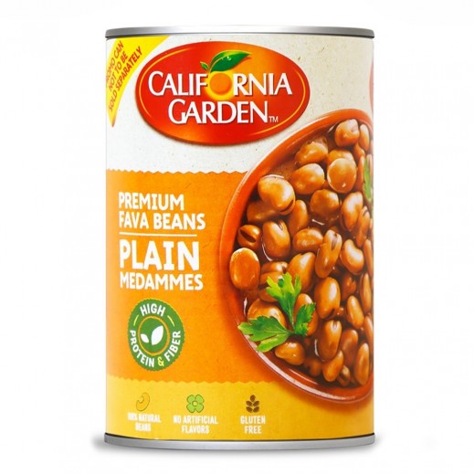 California Garden Gluten Free Premium Fava Beans Plain Medammes Can 450 g - delivered by Taw9eel Fast