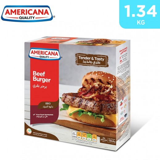 Americana Frozen BBQ Beef Burger 24s 1344 g - delivered by Taw9eel Fast