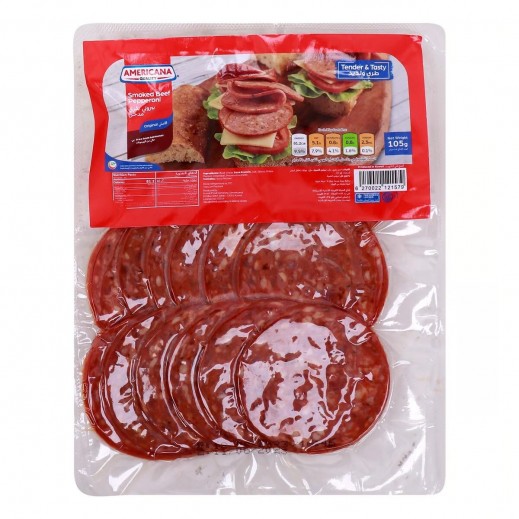 Americana Original Smoked Beef Pepperoni Slices (105 g) - delivered by Taw9eel Fast