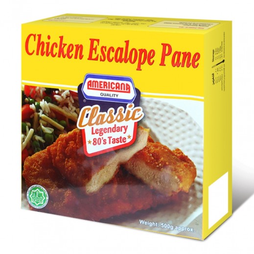 Americana Chicken Escalope Pane Classic 500 g - delivered by Taw9eel Fast