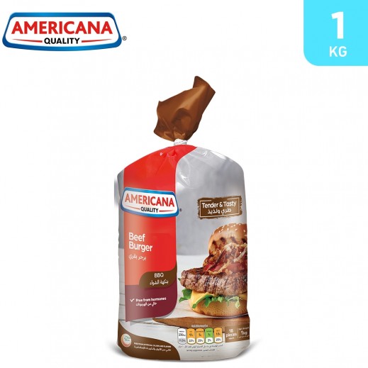 Americana Frozen Square BBQ Beef Burger 1 kg - delivered by Taw9eel Fast