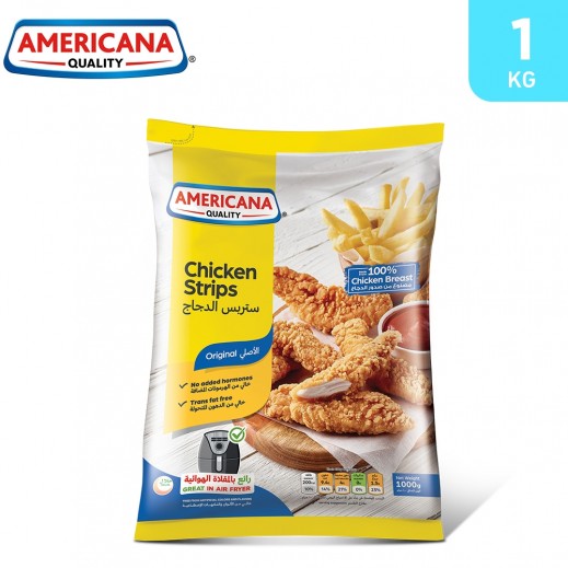 Americana Frozen Original Chicken Breast Strips 1 kg - delivered by Taw9eel Fast