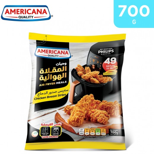 Americana Frozen Air Fry Chicken Breast Strips Regular 700 g - delivered by Taw9eel Fast