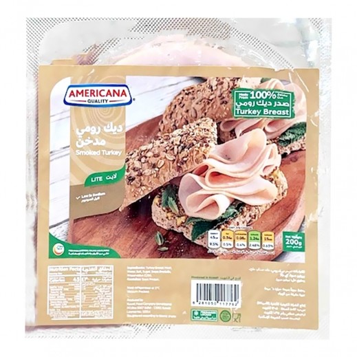 Americana Sliced Lite Smoked Turkey 200g