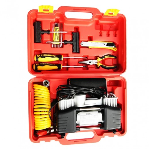 Buy Portable Electric Double Cylinder Air Pump Compressor Set with ...