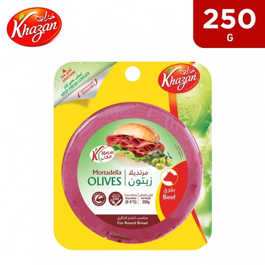Khazan Olives Mortadella Slice 250 g - delivered by Taw9eel Fast