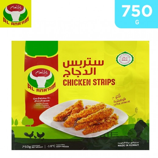 Al Anaam Frozen Chicken Strips 750 g - delivered by Taw9eel Fast