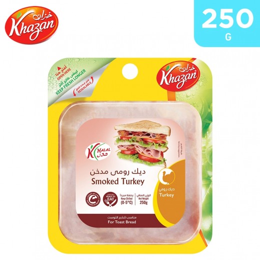  Khazan  Regular Smoked Turkey Square Slices 250 g - delivered by Taw9eel Fast